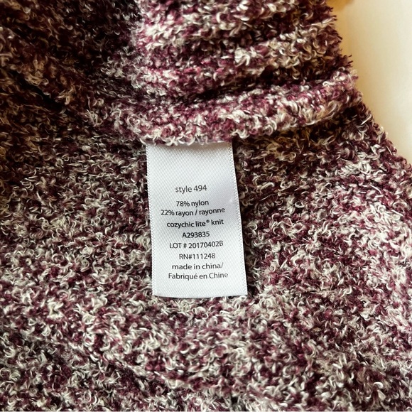 Barefoot Dreams Reddish Purple Marbled Long Open Montecito Cardigan Size 1X - Picture 6 of 8